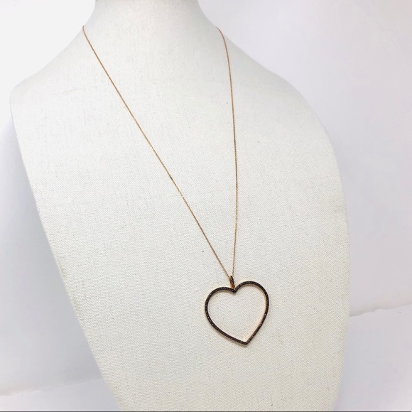 Rose gold sterling silver crystal heart 💖 necklace - Picture 6 of 15